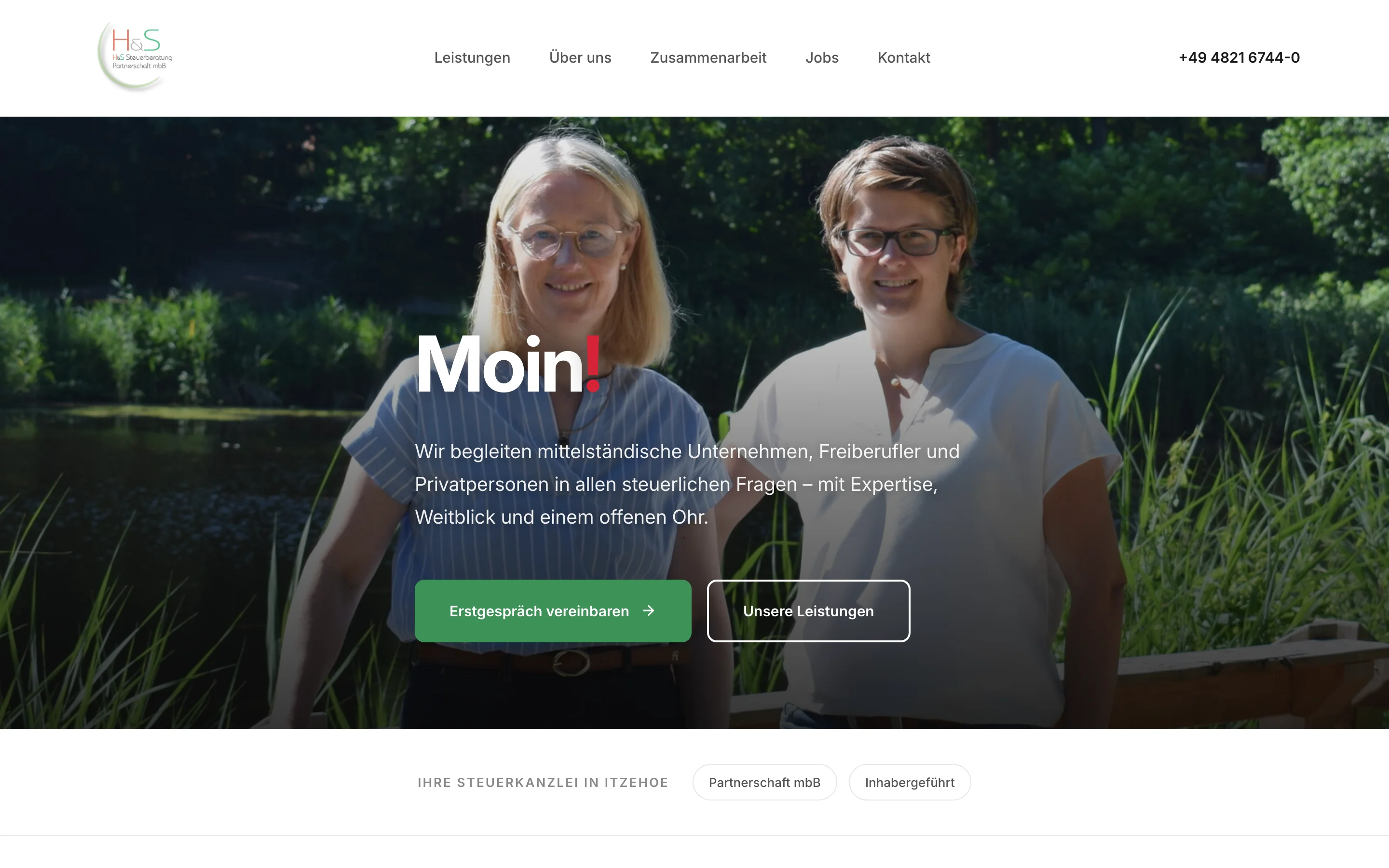 Home page of H&S Steuerberatung in Itzehoe
