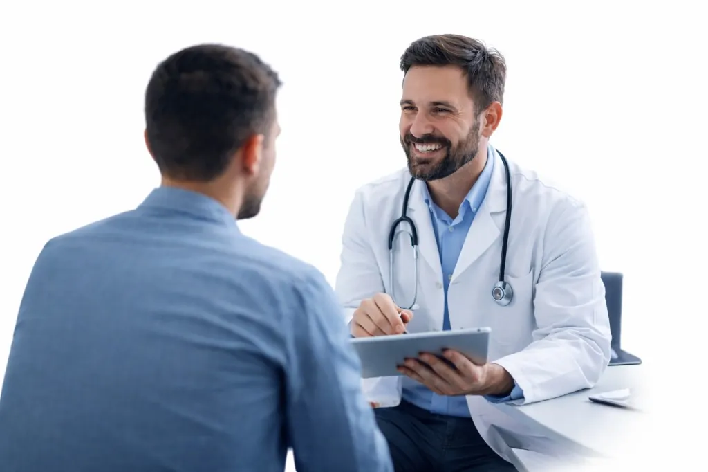 Doctor consulting with a patient in a modern medical practice