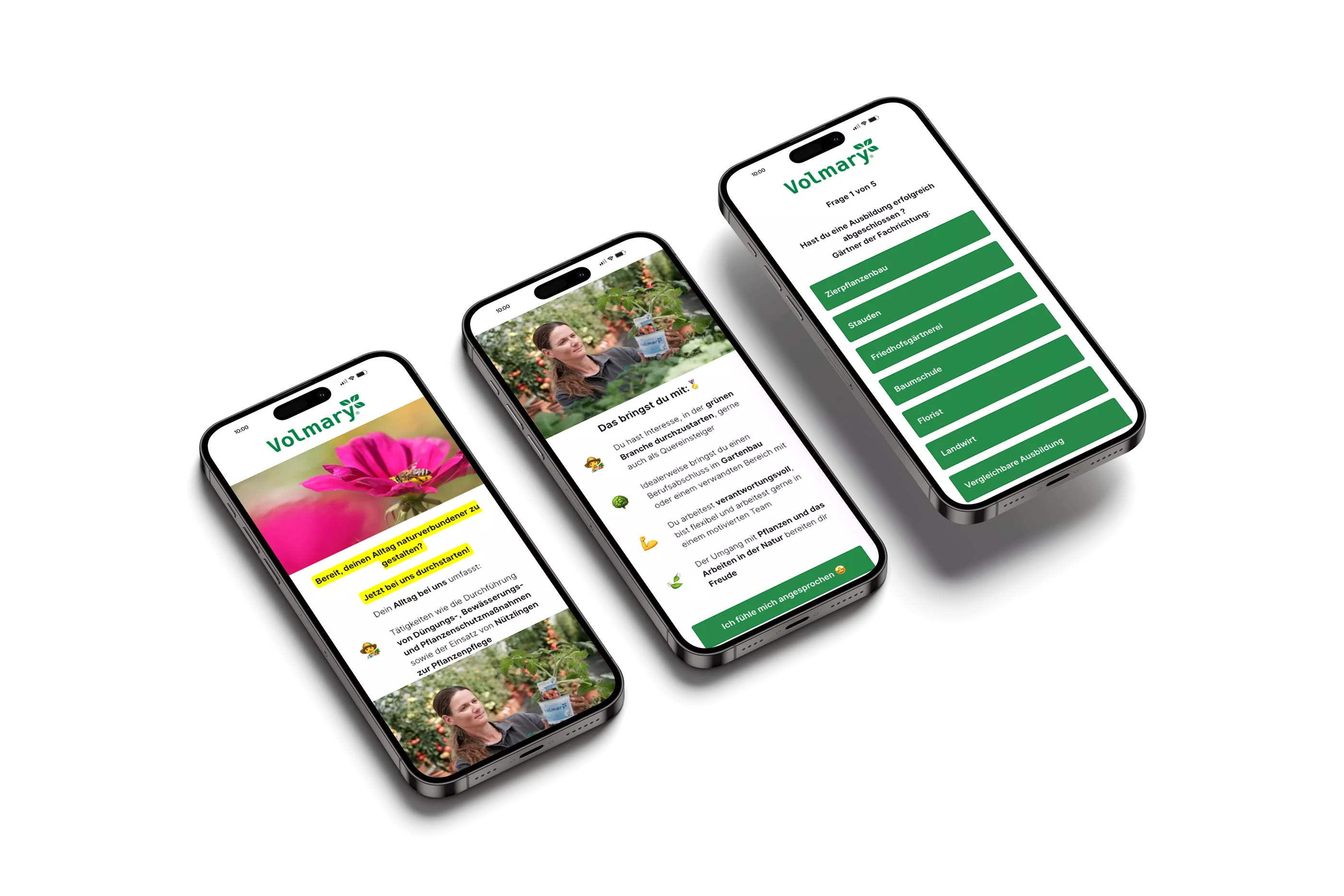 Volmary recruiting mockup